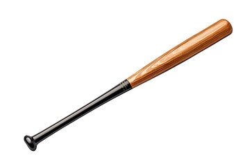 Closeup of a wooden baseball bat isolated on a transparent background