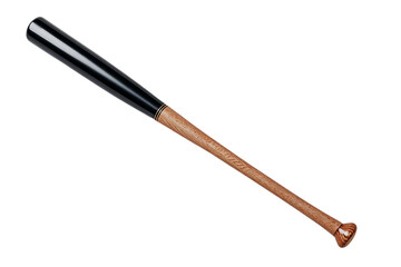 Closeup of a wooden baseball bat isolated on a transparent background