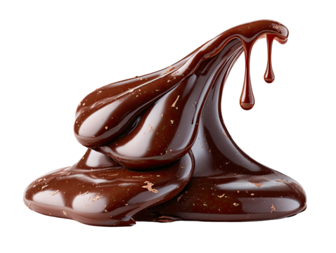 Melted chocolate in a flowing, sculpted form