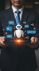 Digital transformation with AI chatbot, smart business concept