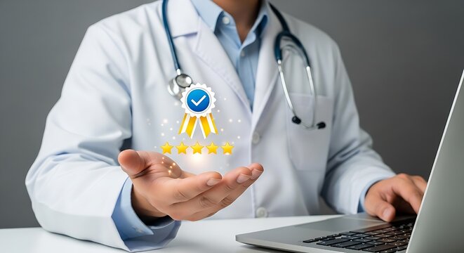 Healthcare quality assurance and best medical service concept.