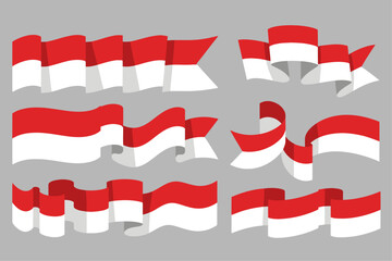 aving Indonesian Flag Ribbons – 6 Variations in Flat Style