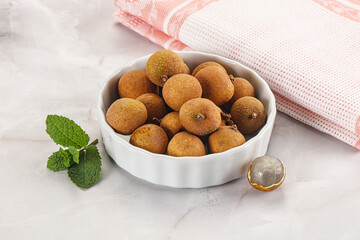 Tropical delicous fruit Longan heap