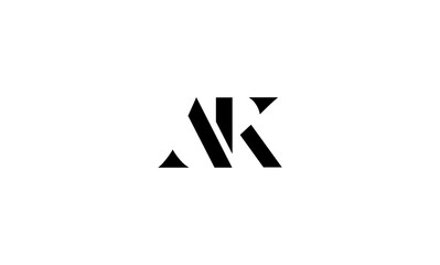 AK initial letters, monogram logo
