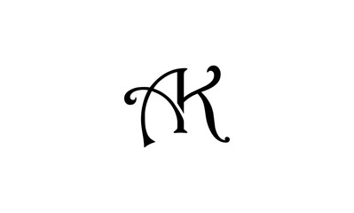 AK initial letters, monogram logo