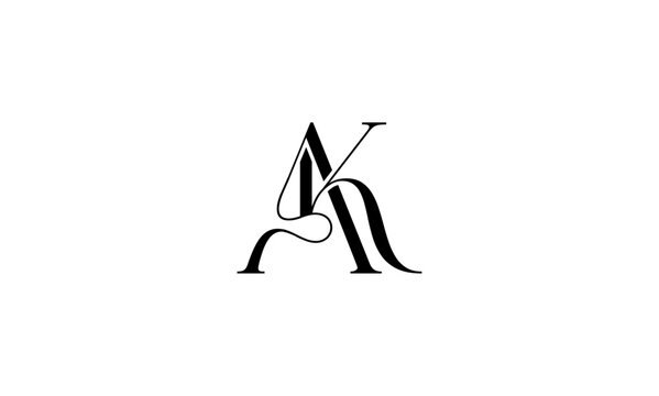 AK initial letters, monogram logo
