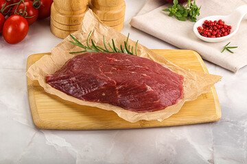 Raw beef meat uncocked steak