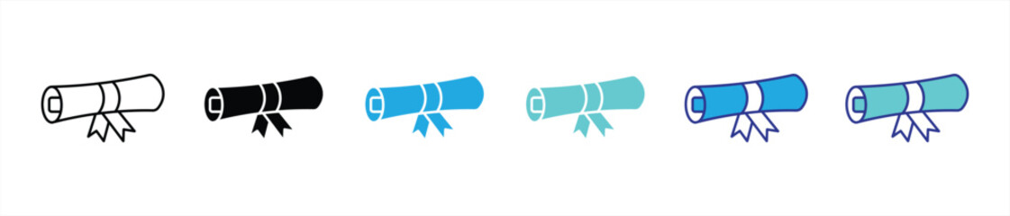 symbol of success icon set. contain celebrating achievement, graduation, academic excellence thin line and color style icon symbol sign for your app web. vector illustration