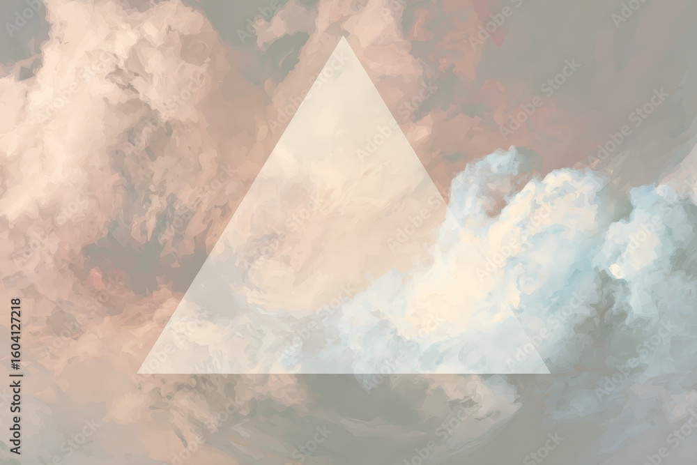 Poster Triangle Overlay Clouds Texture Sky Backdrop For Abstract Design and Background Use