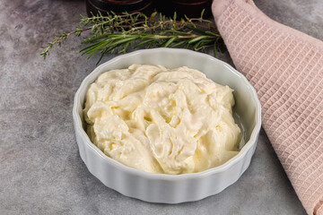 Italian soft young cheese stracciatella