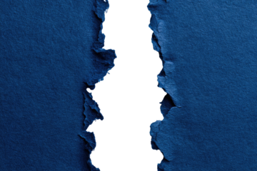 A deep indigo blue ripped paper texture with a vertical tear