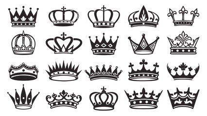 king crown icon vector illustration,crown icons set silhouette.eps