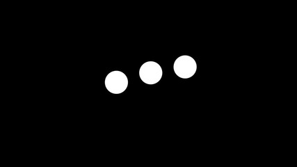 3 dots loading looping progress icon on black background Loading. Dot Loop animation of icon loading website dots online, on a transparent background - Powered by Adobe