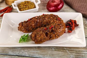 Baked pork tenderloin with mustard