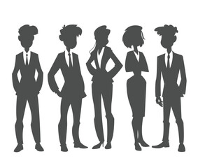 Business professionals silhouettes teamwork amp corporate presentation