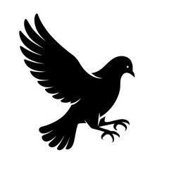 Obraz premium Graceful Flying Dove Bird Silhouette - Symbol of Peace and Freedom