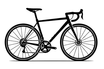 Obraz premium Sleek Road Bike Bicycle Silhouette Icon for Cycling and Fitness