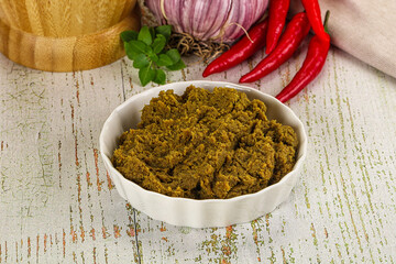Yellow Thai spicy curry paste