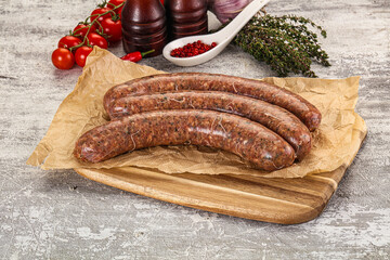 Raw beef and lamb sausages