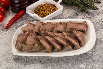 Sliced boiled pork tongue snack