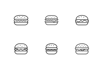 fast food icons set Hamburger Icons
