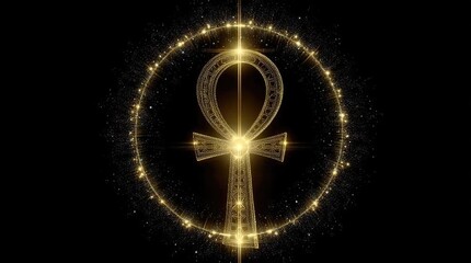 Glowing Ankh Symbol with Particle Effects