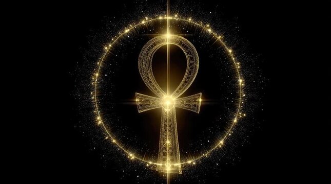Glowing Ankh Symbol with Particle Effects