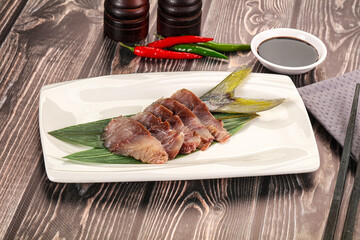 Raw yellowtail fresh fish sashimi