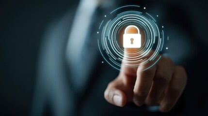 Secure digital access event virtual environment graphic content business perspective cybersecurity concept