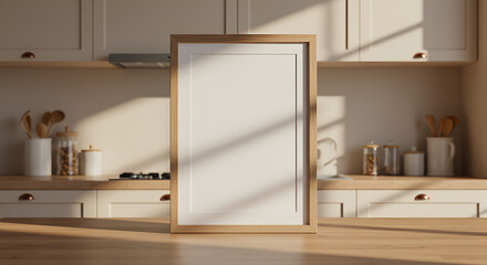 Empty frame in a sunlit kitchen