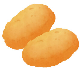 二個のコロッケのイラスト
