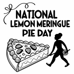 Fototapeta premium NATIONAL LEMON MERINGUE PIE DAY vector illustration