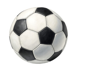 Fototapeta premium white and black soccer ball isolated on white background PNG, AI GENERATED
