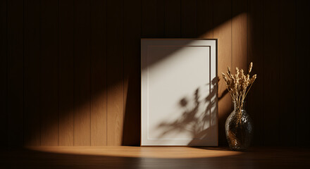 Empty frame, sunbeams, rustic