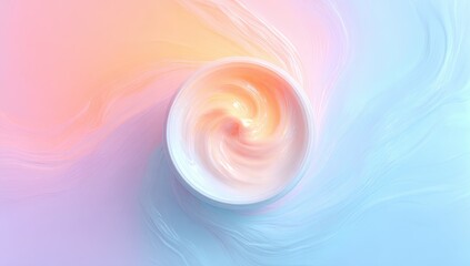 Pastel cream jar, swirling texture