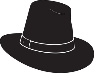 Traditional Irish Leprechaun Hat in Black Silhouette | St. Patrick’s Day Clipart Illustration Vector Format