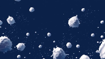 White splashes on dark blue backdrop