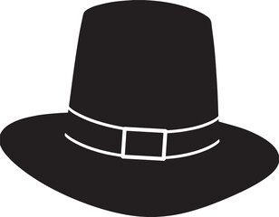 Traditional Irish Leprechaun Hat in Black Silhouette | St. Patrick’s Day Clipart Illustration Vector Format