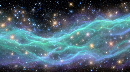 Fototapeta premium Abstract Cosmic Nebula Landscape With Vibrant Colors