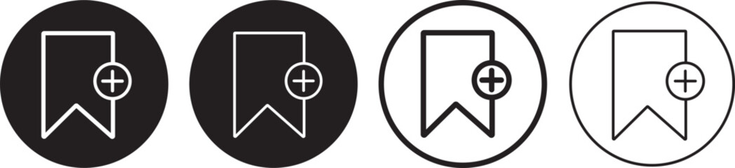 Bookmark add icon set flat style. Minimalist Bookmark icons.bookmark symbol vector template,
