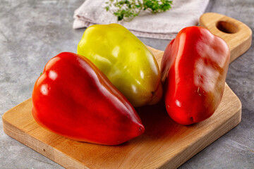 Bulgarian bell pepper over board