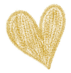 golden heart doodle drawing glitter shiny element