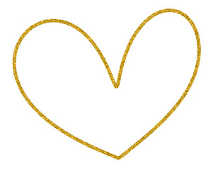 golden heart doodle drawing glitter shiny element