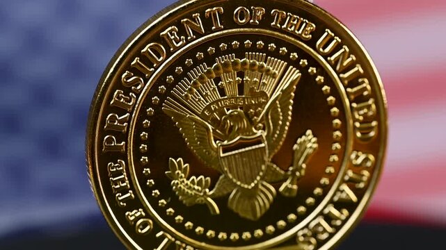 video of a coin with the president of America