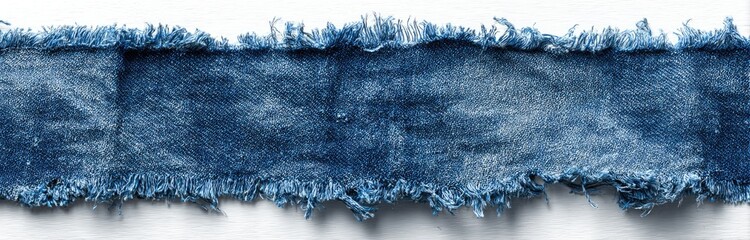Ripped denim fabric strip