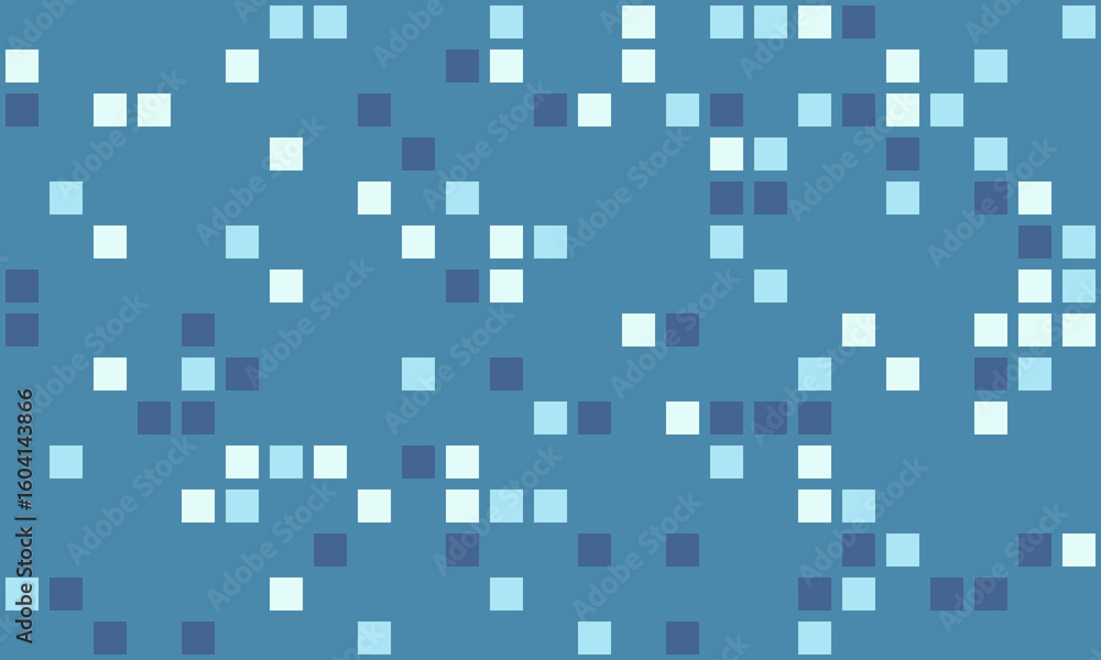 Poster abstract digital background of scattered squares in cool blue tones. perfect for tech, data, or mode