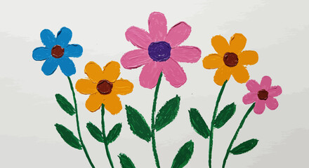 Vibrant Hand-Painted Flower Bouquet Illustration
