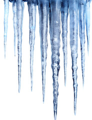 icicles isolated on white background generative ai