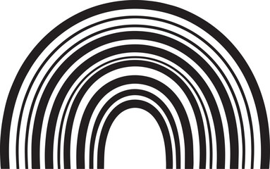 Obraz premium Stylized Rainbow Arc in Black Silhouette | Modern Abstract Weather Illustration Vector Format