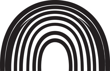 Obraz premium Stylized Rainbow Arc in Black Silhouette | Modern Abstract Weather Illustration Vector Format